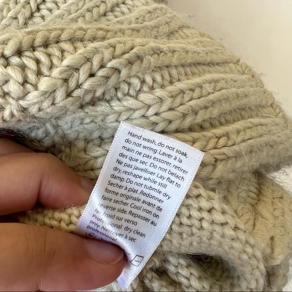 Left on Houston Cream Chunky Knit Sweater Cardigan Zipper Detail Size XS - Picture 7 of 7